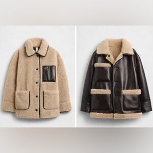 Gap × Sandy Liang Reversible Vegan Leather Sherpa Jacket